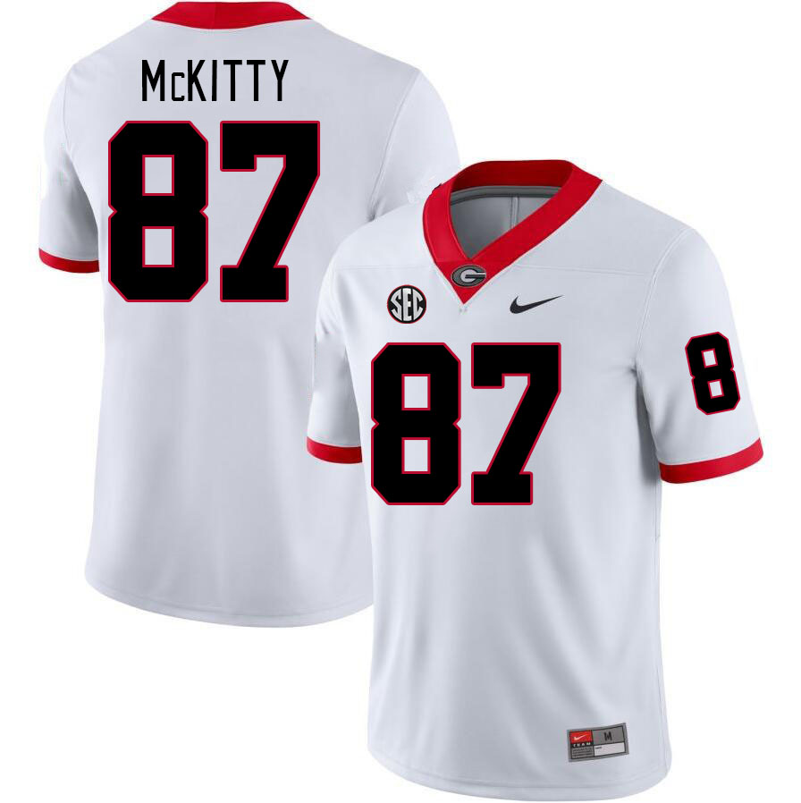 #87 Tre McKitty Georgia Bulldogs Jerseys Football Stitched-White